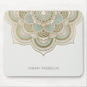 Tapis De Souris Elégant Ornate Gold Foil Turquoise Turquoise Manda (Devant)