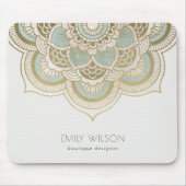 Tapis De Souris Elégant Ornate Gold Foil Turquoise Turquoise Manda (Devant)