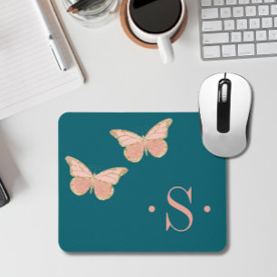 Tapis De Souris Élégant Papillon vert de la forêt