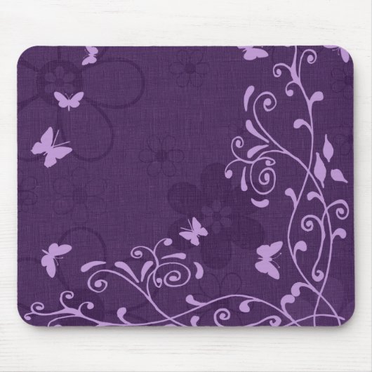 Tapis De Souris Elégant Papillon violet personnalisable (Devant)