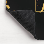 Tapis De Souris Élégant Papillons Or & Fleurs Monogramme (Coin)