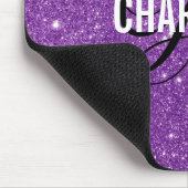 Tapis De Souris Élégant parties scintillant violet nom monogramme  (Coin)