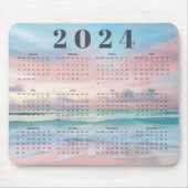 Tapis De Souris Élégant Pastel Beach Sunset 2024 Calendrier de l'a (Devant)