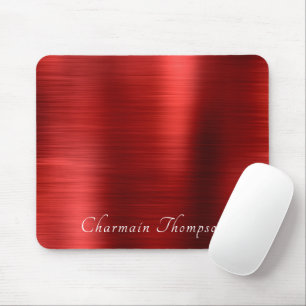 Tapis De Souris Élégant pinceau métal rubis rouge