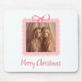 Tapis De Souris Elegant Pink Bow Merry Christmas Custom Mousepad (Devant)