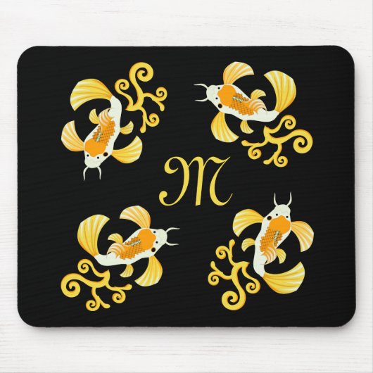 Tapis De Souris Elégant poisson à papillon Koi d'or (Devant)