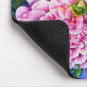 Tapis De Souris Elégant rose blanc classique aquarelle floral (Coin)