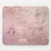 Tapis De Souris Elégant rose en cuivre moderne or rose marbre (Devant)