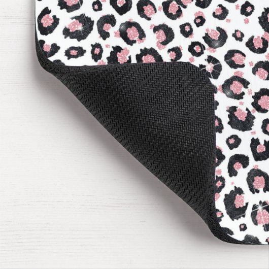 Tapis De Souris Elegant Rose Gold Black Leopard Pattern (Coin)