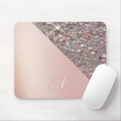 Tapis De Souris Elegant Rose Gold Monogram (Avec souris)