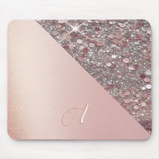 Tapis De Souris Elegant Rose Gold Monogram (Devant)