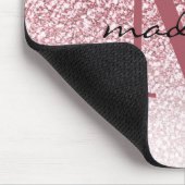 Tapis De Souris Élégant Rose Parties scintillant or Girly Monogram (Coin)