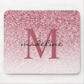 Tapis De Souris Élégant Rose Parties scintillant or Girly Monogram (Devant)