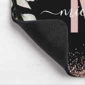 Tapis De Souris Élégant rose Rose or Parties scintillant Monogramm (Coin)