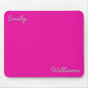 Tapis De Souris Élégant rose Silver Gris Typographie Minimaliste