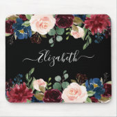 Tapis De Souris Elégant Script Aquarelle Aquarelle Mixte Floral (Devant)