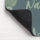 Tapis De Souris Élégant script monogramme vert olive vert rose flo (Coin)