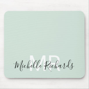 Tapis De Souris Élégant script vert pastel moderne
