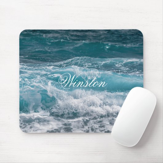Tapis De Souris Elegant Sea Wave Pattern Personalized Mouse Pad (Avec souris)