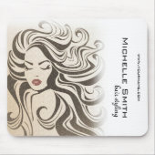 Tapis De Souris Élégant Sepia Chic Wavy Hairstyle extensions de ch (Devant)