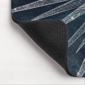 Tapis De Souris Elégant Silver Sun Moon Doodle Mandala Blue Design (Coin)