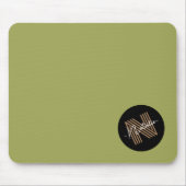 Tapis De Souris Élégant simple olive et noir Monogramme initial (Devant)
