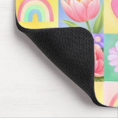 Tapis De Souris Elegant Spring Blossoms Heart Checkerboard Pattern (Coin)