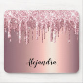 Tapis De Souris Elegant stylish copper rose gold glitter drips (Devant)