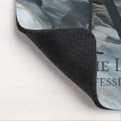 Tapis De Souris Élégant sur mesure Monogramme bleu gris noir marbr (Coin)