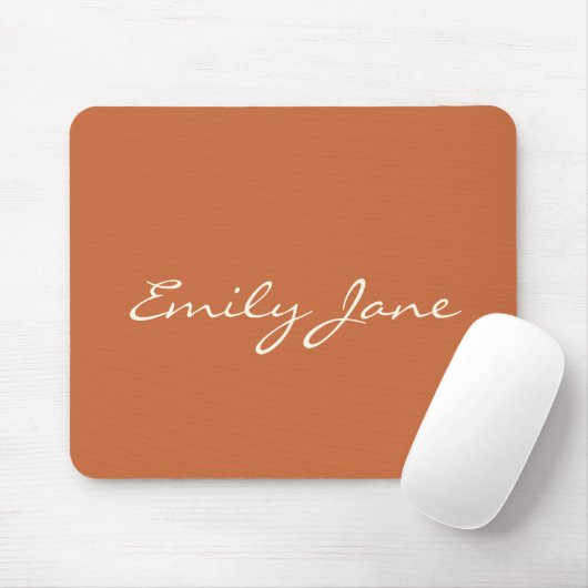 Tapis De Souris Élégant Terracotta manuscrit Nom de script personn (Avec souris)