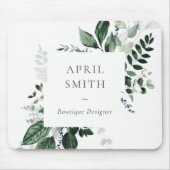 Tapis De Souris Élégant vert moderne feuillage Tropical Foliage Fe (Devant)