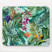 Tapis De Souris Elégant vert tropical feuille aqua motif (Devant)