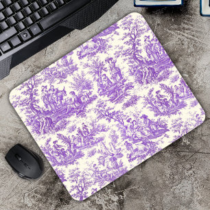 Tapis De Souris Elégant vintage violet toile de jouy