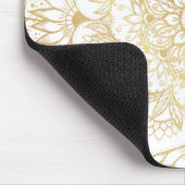 Tapis De Souris Elegant White Gold Mandala Floral  (Coin)