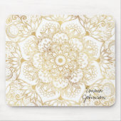 Tapis De Souris Elegant White Gold Mandala Floral  (Devant)