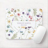 Tapis De Souris Elegant Wildflower Wild Flower Floral Custom (Avec souris)