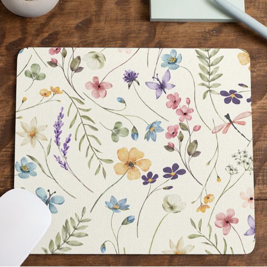 Tapis De Souris Elegant Wildflower Wild Flower Floral Custom