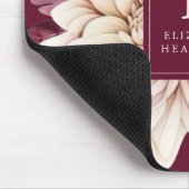 Tapis De Souris Elégante aquarelle d'ivoire de Bourgogne Monogramm (Coin)