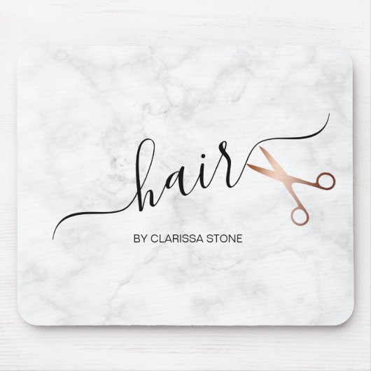 Tapis De Souris Elégante coupe-cheveux rose d'or (Devant)