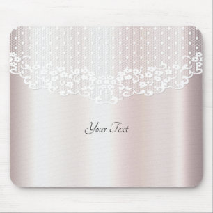 Tapis De Souris Elégante dentelle blanche florale Mousepad