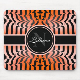 Tapis De Souris Elégante esthétique Peau de tigre orange et noir