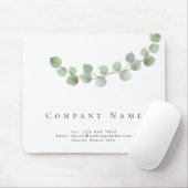 Tapis De Souris Élégante Eucalyptus Feuille Feminine Nom d'entrepr (Avec souris)