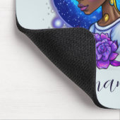 Tapis De Souris Élégante femme Afro Rose violette (Coin)