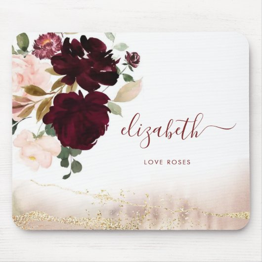 Tapis De Souris Élégante fille élégant Parties scintillant or élég (Devant)