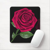 Tapis De Souris Élégante Fleur de rose rouge bordeaux (Avec souris)