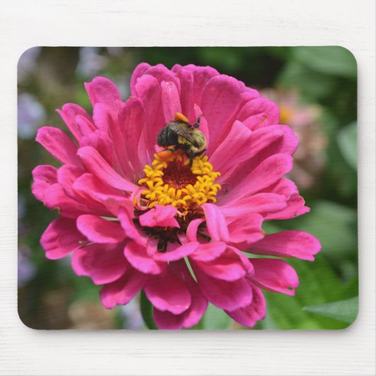 Tapis De Souris Élégante fleur rose joli abeille (Devant)