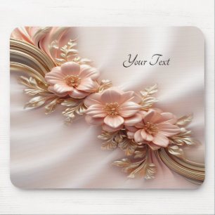 Tapis De Souris Elégante Mousepad floral de Pêche Orange