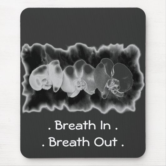 Tapis De Souris Elégante peinture à l'aquarelle noire blanche orch (Devant)