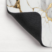 Tapis De Souris Elégante pierre de marbre abstrait noir et blanc (Coin)