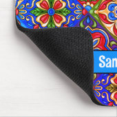 Tapis De Souris Elégante talavera mexicaine carrelage bleu violet (Coin)